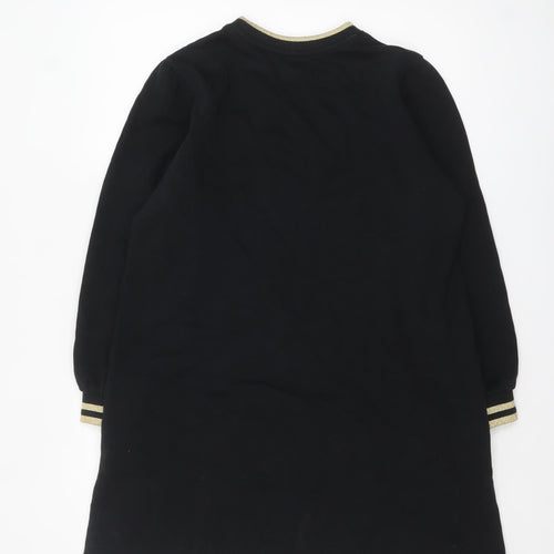 John Lewis Women’s Black Shift Jersey Dress M Long Sleeve Crew Neck