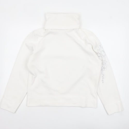 Marks and Spencer Women White Fleece Pullover Sweatshirt UK 16