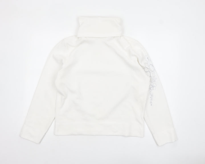 Marks and Spencer Women White Fleece Pullover Sweatshirt UK 16