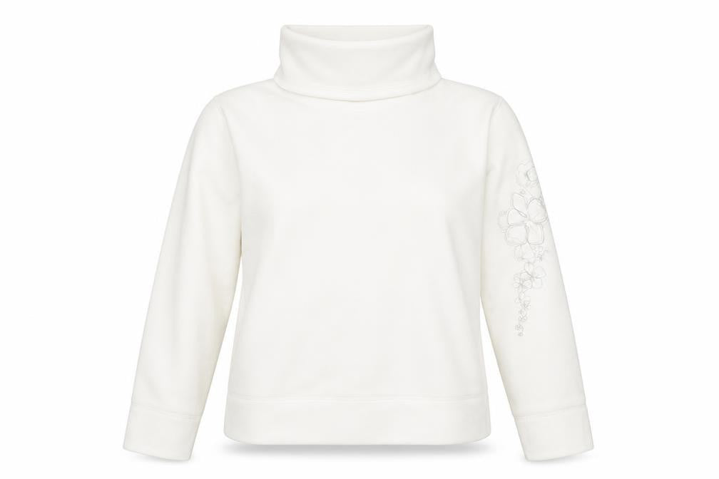 Front view of Marks & Spencer Women White Fleece Pullover Sweatshirt UK 16