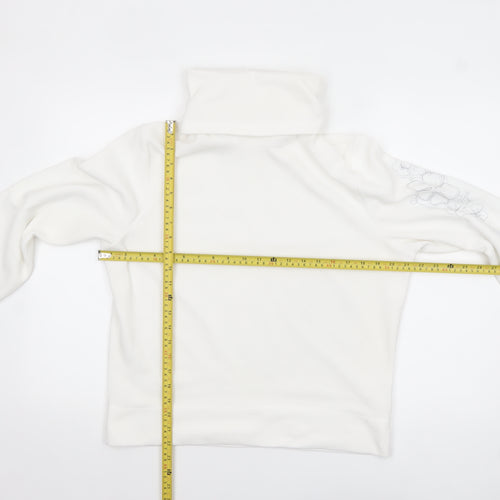 Marks and Spencer Women White Fleece Pullover Sweatshirt UK 16