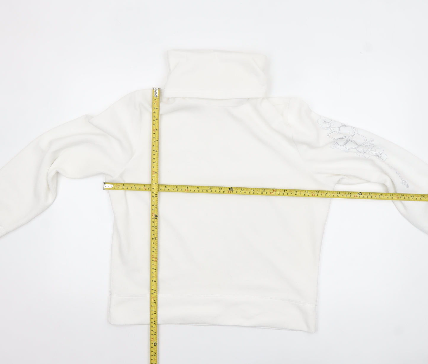Marks and Spencer Women White Fleece Pullover Sweatshirt UK 16