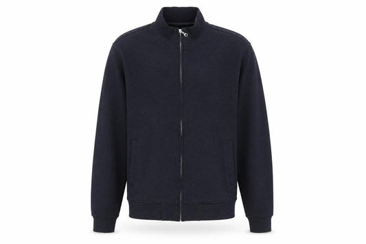 Front view of Marcs Men’s Black Bomber Jacket Medium Full Zip Lightweight Classic Style