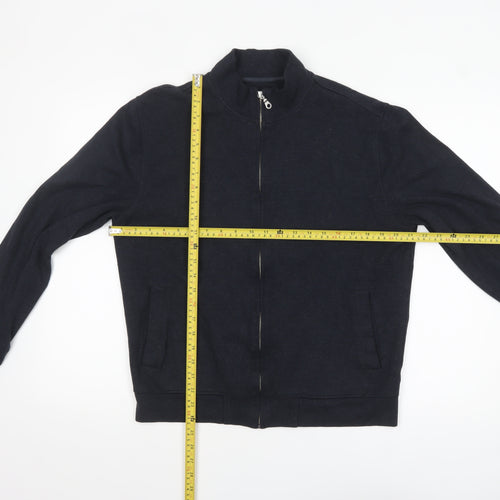 Marcs Men’s Black Bomber Jacket Medium Full Zip Lightweight Classic Style