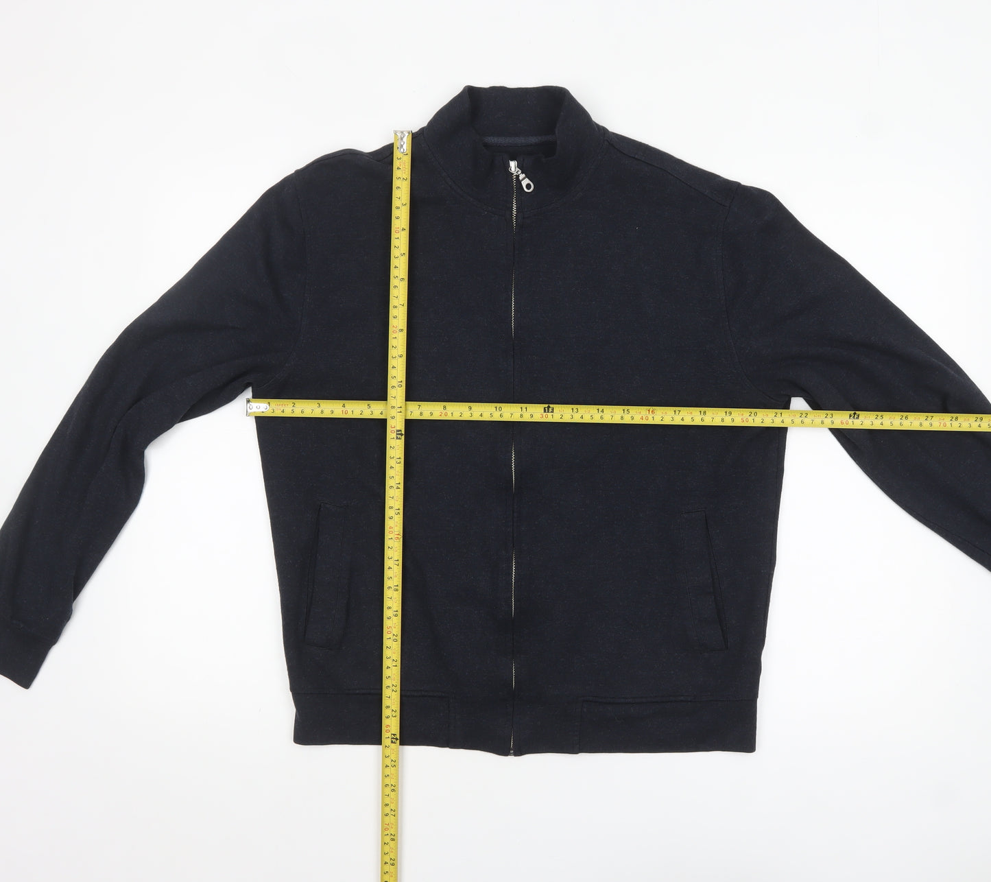 Marcs Men’s Black Bomber Jacket Medium Full Zip Lightweight Classic Style