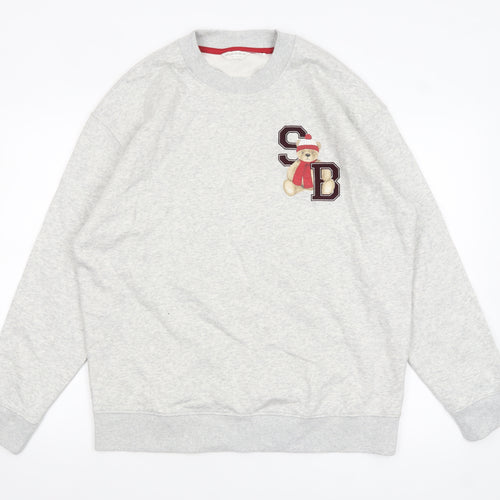 Marks and Spencer Men’s Grey Spencer Bear Embroidered Sweatshirt M