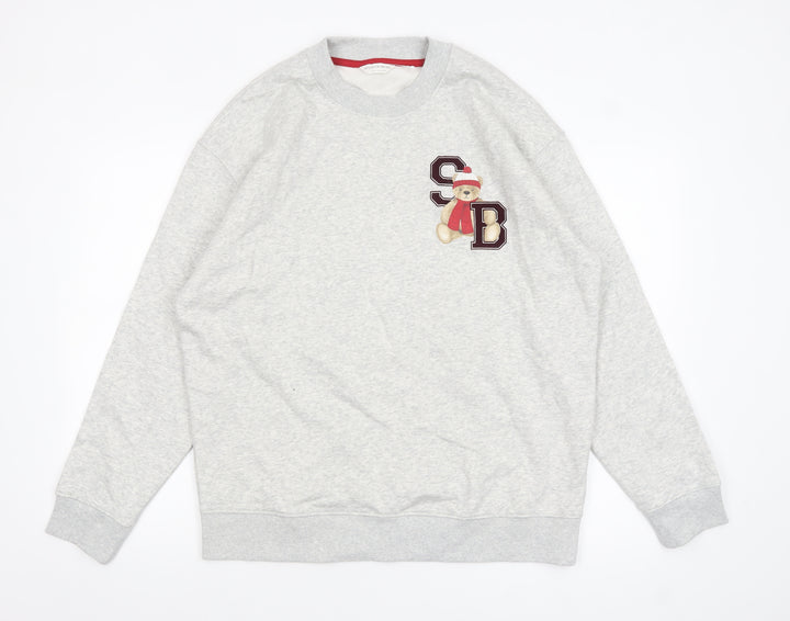 Marks and Spencer Men’s Grey Spencer Bear Embroidered Sweatshirt M