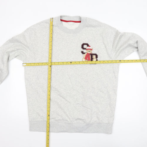 Marks and Spencer Men’s Grey Spencer Bear Embroidered Sweatshirt M