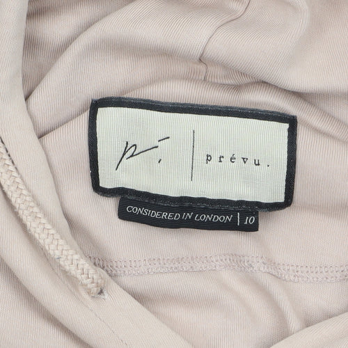 Prévu Women’s Beige Pullover Hoodie Size 10 100% Cotton