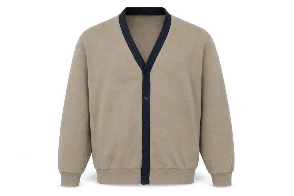 Front view of Burton Menswear Men Beige L Basic Waistcoat Cotton Blend