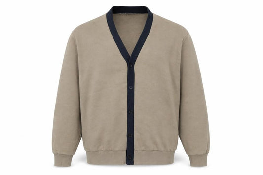 Front view of Burton Menswear Men Beige L Basic Waistcoat Cotton Blend