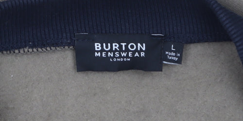 Burton Menswear Men Beige L Basic Waistcoat Cotton Blend