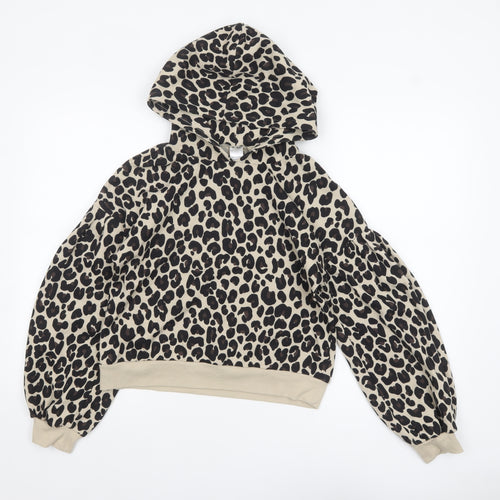 Nordstrom Women’s Beige Leopard Print Pullover Hoodie XL