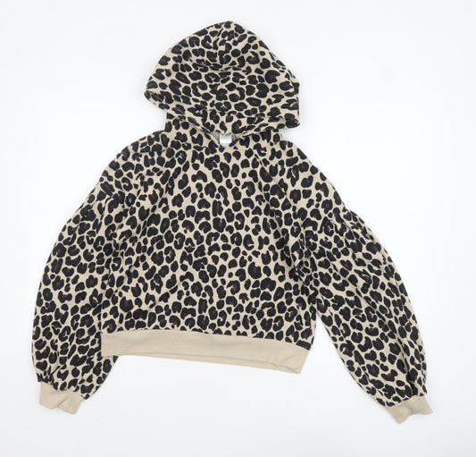 Nordstrom Women’s Beige Leopard Print Pullover Hoodie XL