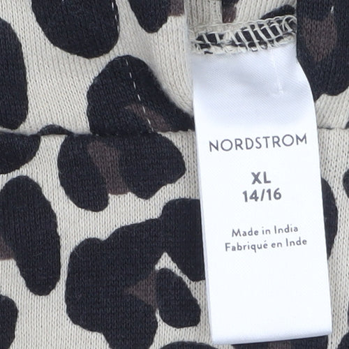 Nordstrom Women’s Beige Leopard Print Pullover Hoodie XL