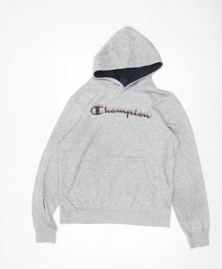 Champion Boys Grey Pullover Hoodie 2XL 15-16 Years Cotton Blend Logo