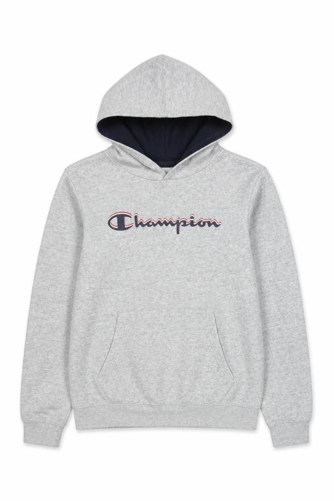 Champion Boys Grey Pullover Hoodie 2XL 15-16 Years Cotton Blend Logo
