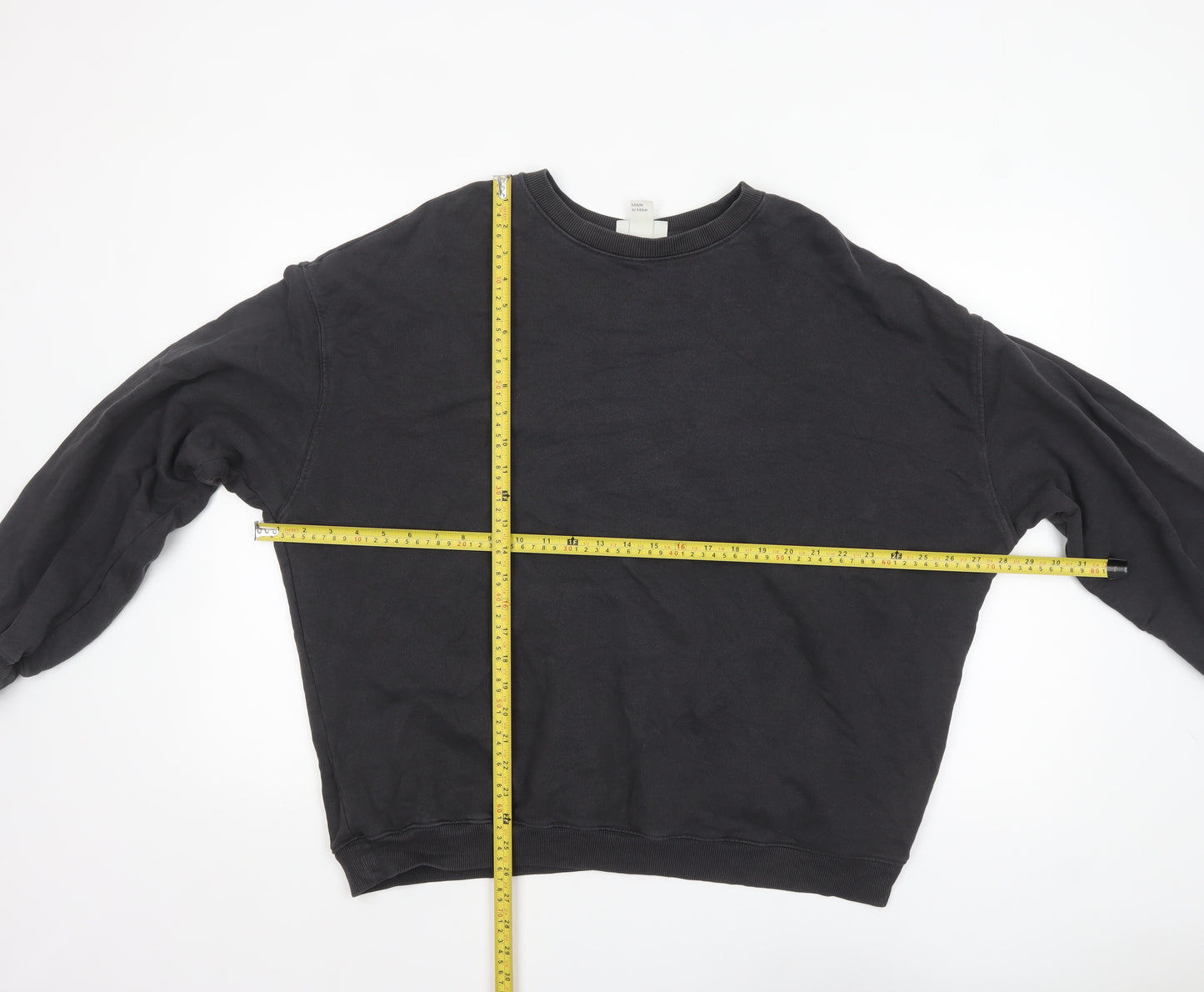 H&M Move Women's Black L Cotton Pullover Sweatshirt