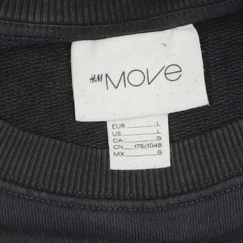 H&M Move Women's Black L Cotton Pullover Sweatshirt