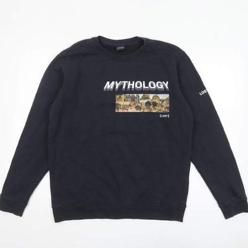 Lost Soles Men's Black XL Mythology Graphic Print Sweatshirt