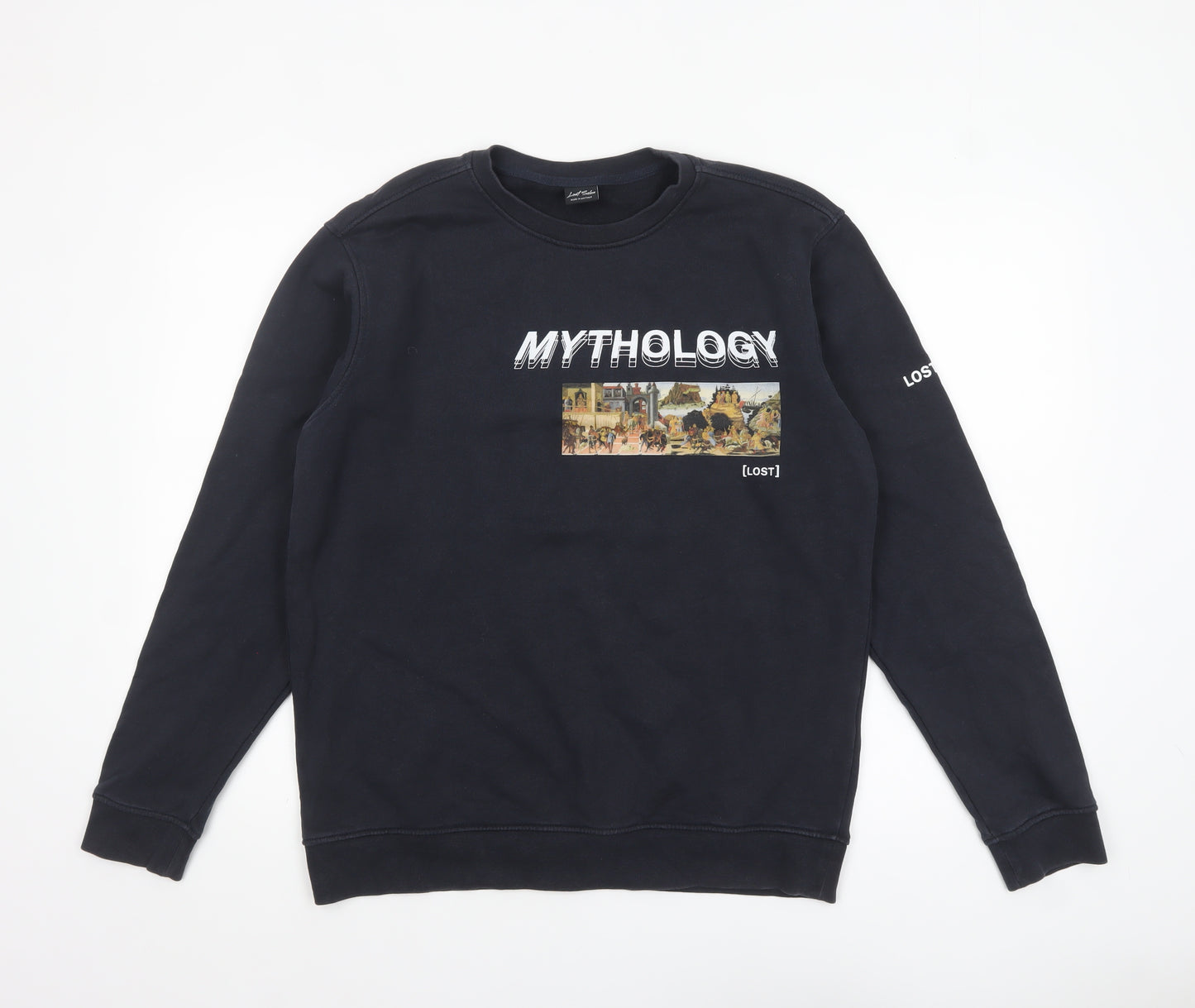 Lost Soles Men's Black XL Mythology Graphic Print Sweatshirt