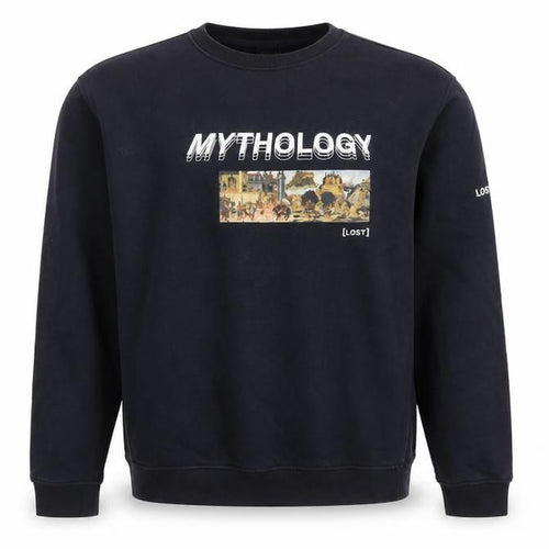 Lost Soles Men's Black XL Mythology Graphic Print Sweatshirt