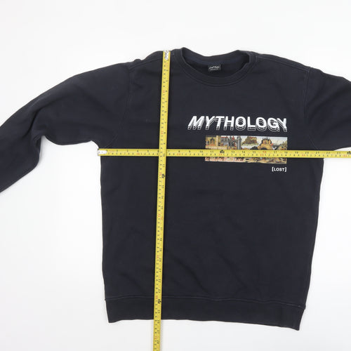 Lost Soles Men's Black XL Mythology Graphic Print Sweatshirt