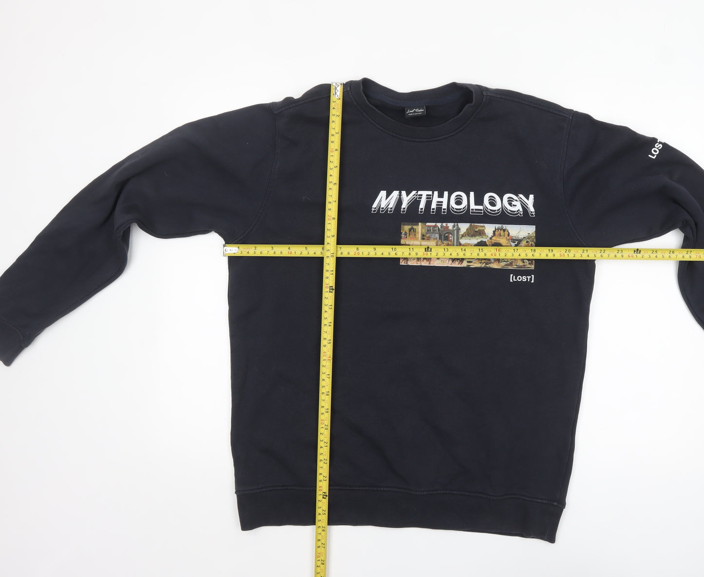 Lost Soles Men's Black XL Mythology Graphic Print Sweatshirt