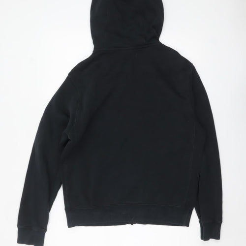 Nike Men's Black Full Zip Hoodie S Fleece Cotton Logo Sweatshirt