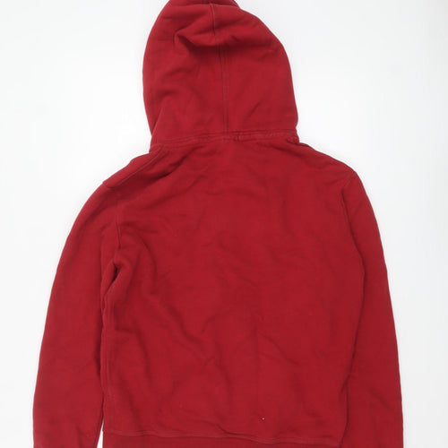 Superdry Men's Red Full Zip Hoodie Size L Cotton Blend