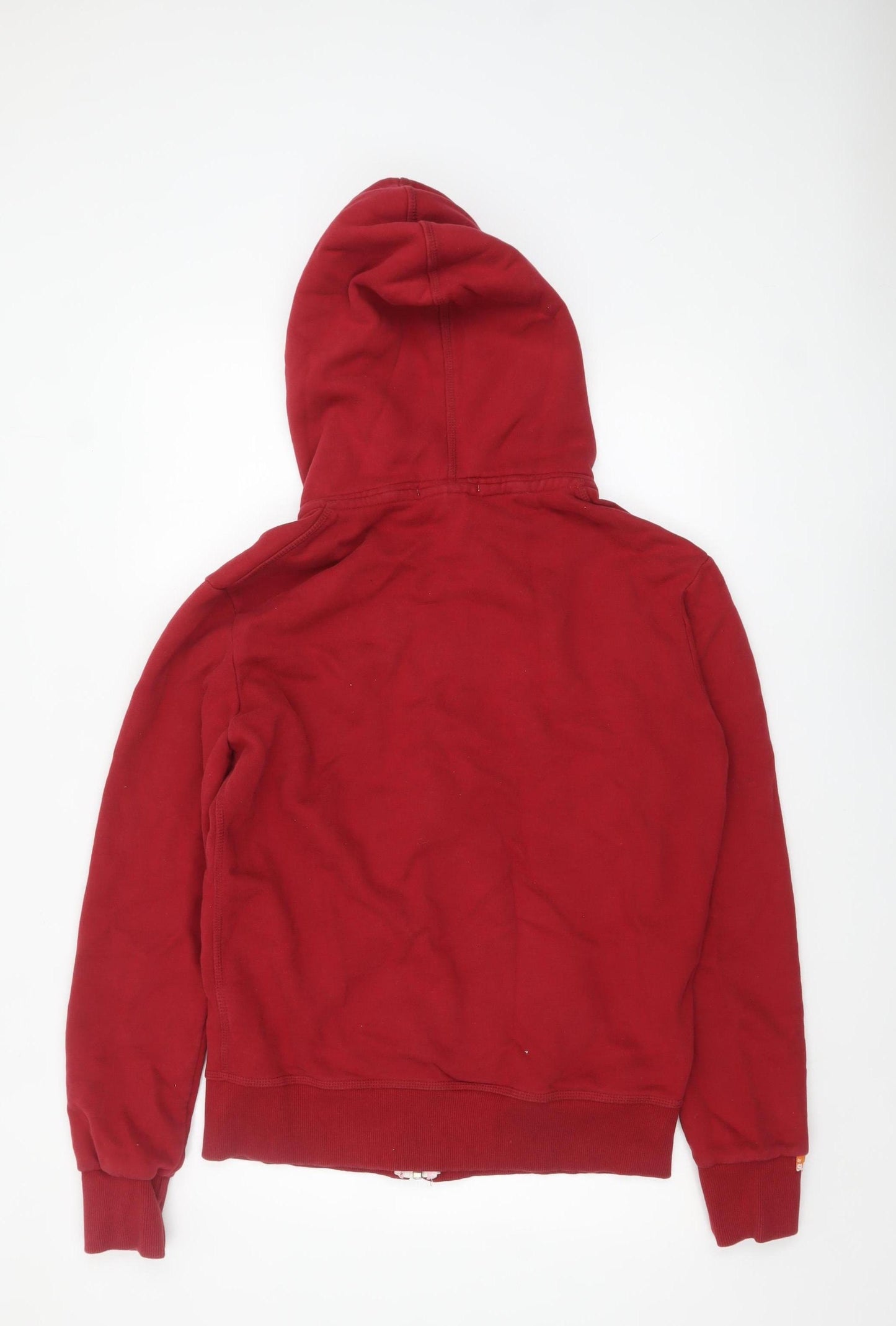 Superdry Men's Red Full Zip Hoodie Size L Cotton Blend