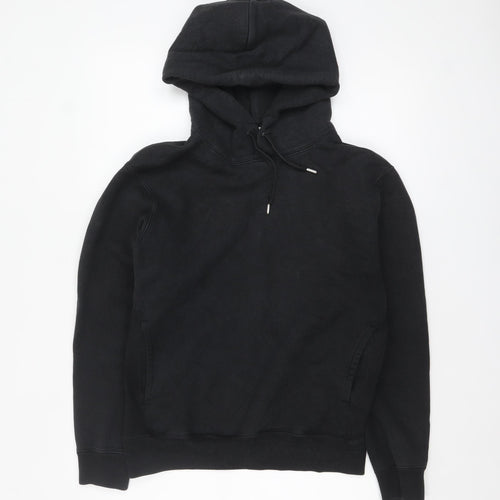Uniqlo U Men Black Pullover Hoodie Small Cotton Blend Fleece