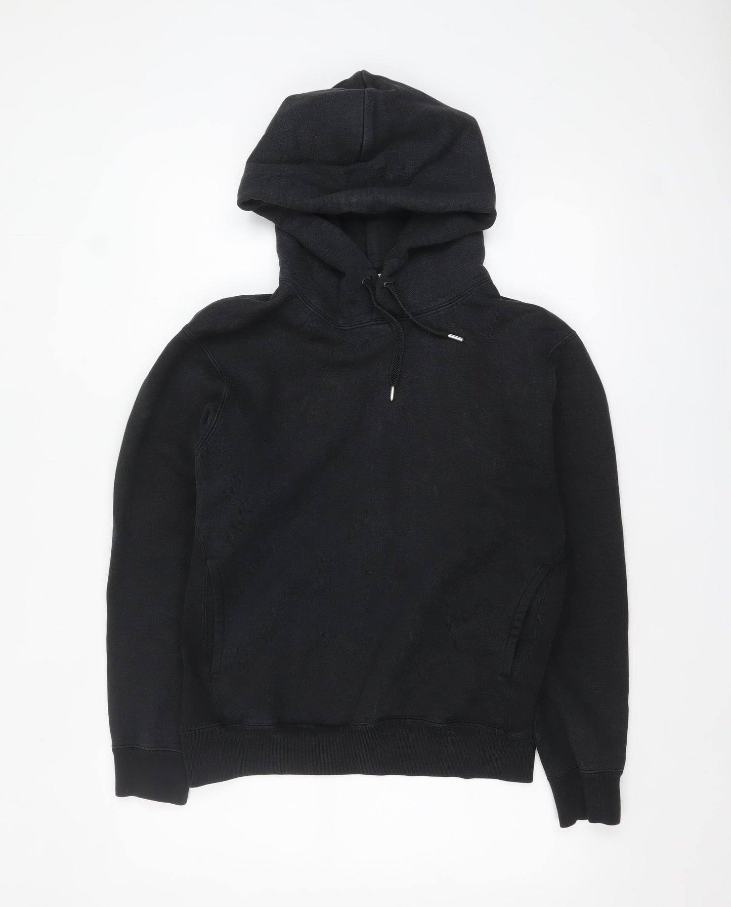 Uniqlo U Men Black Pullover Hoodie Small Cotton Blend Fleece