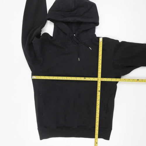Uniqlo U Men Black Pullover Hoodie Small Cotton Blend Fleece