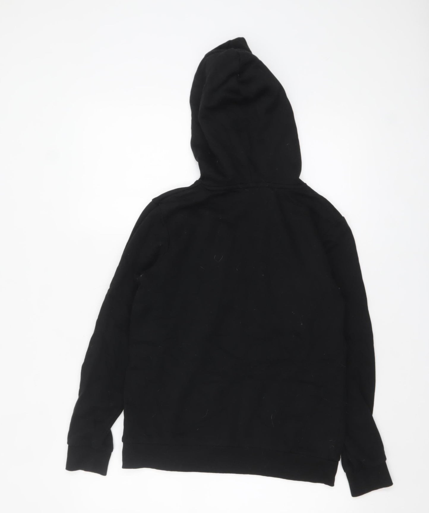 Jack & Jones Boys Black Pullover Hoodie 14 Years Cotton Blend Logo Print