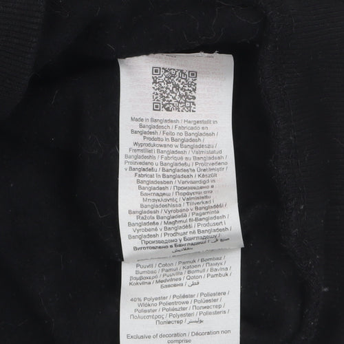 Jack & Jones Boys Black Pullover Hoodie 14 Years Cotton Blend Logo Print