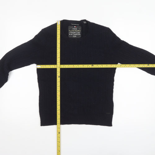 Superdry Women's Black Cable-Knit Wool Blend Jumper Small