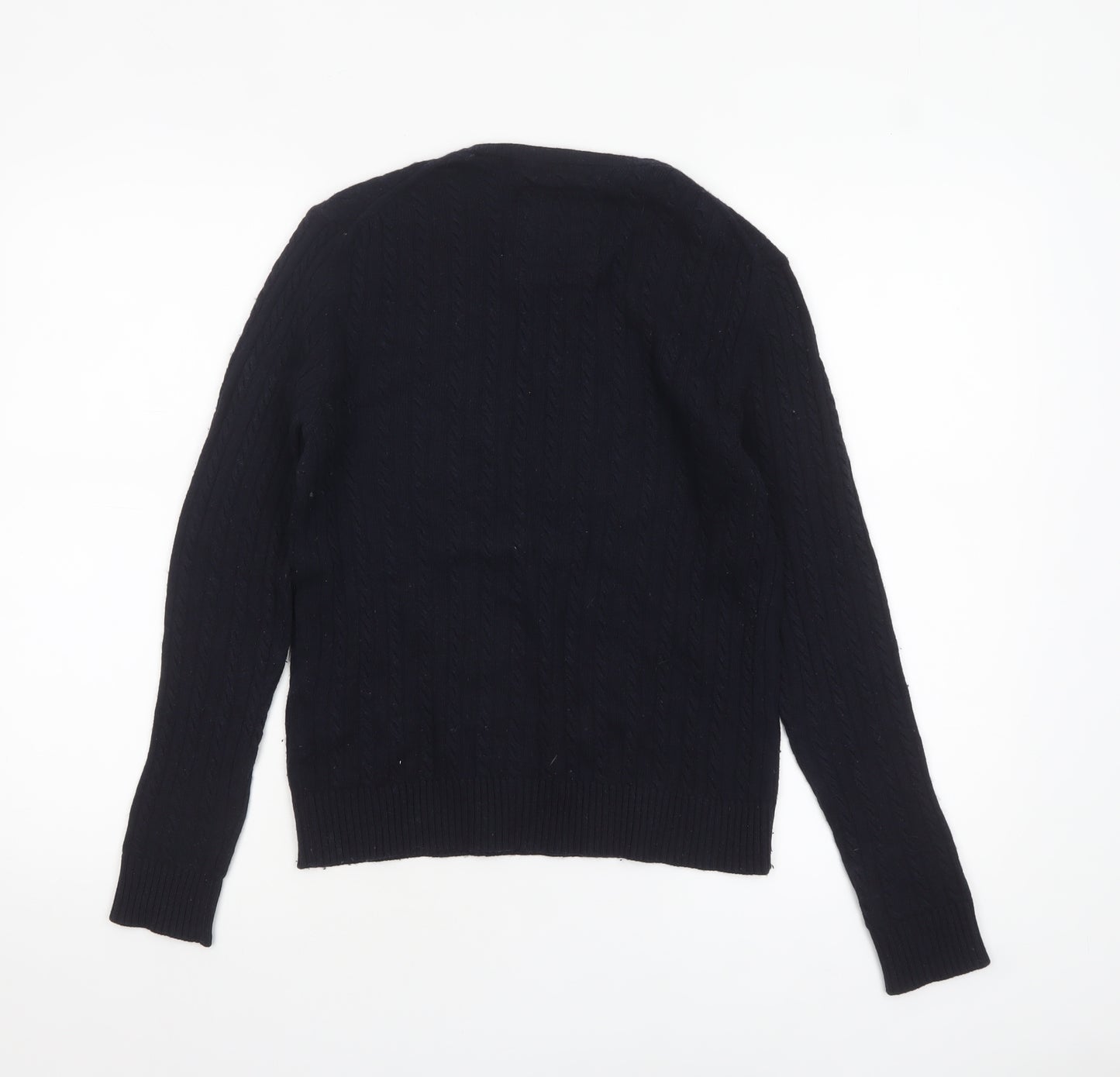 Superdry Women's Black Cable-Knit Wool Blend Jumper Small