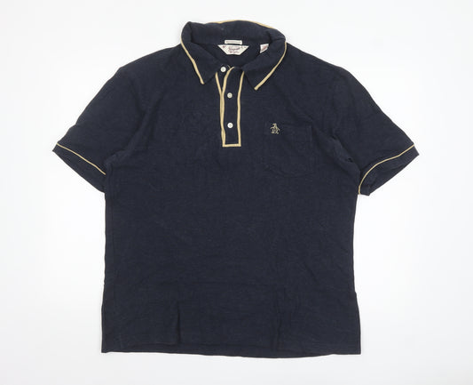 Original Penguin by Munsingwear Men's Navy Polo XXL Heritage Slim Fit Cotton