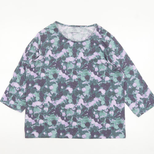 Honor Millburn Women's Multicoloured Floral 3/4 Sleeve T-Shirt M