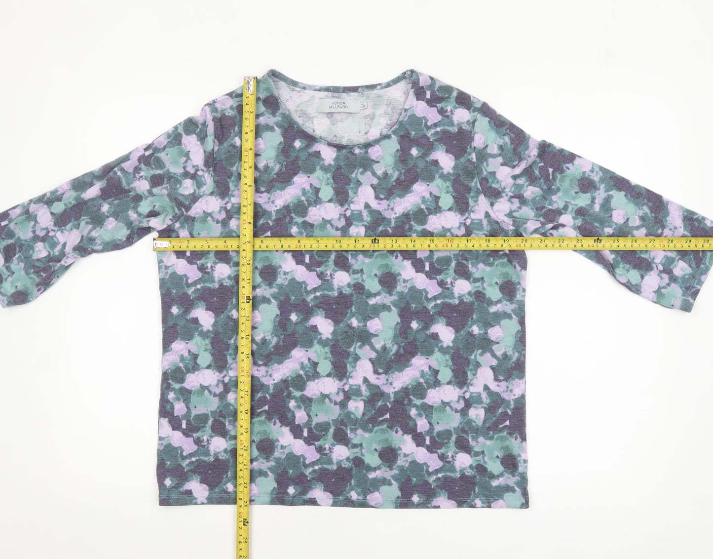 Honor Millburn Women's Multicoloured Floral 3/4 Sleeve T-Shirt M