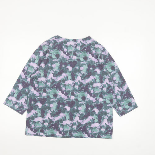 Honor Millburn Women's Multicoloured Floral 3/4 Sleeve T-Shirt M