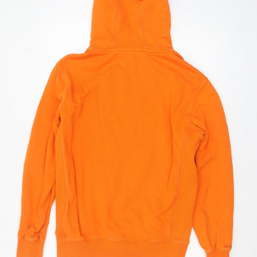 Superdry Men's Orange Pullover Hoodie Size M Graphic Sports Style