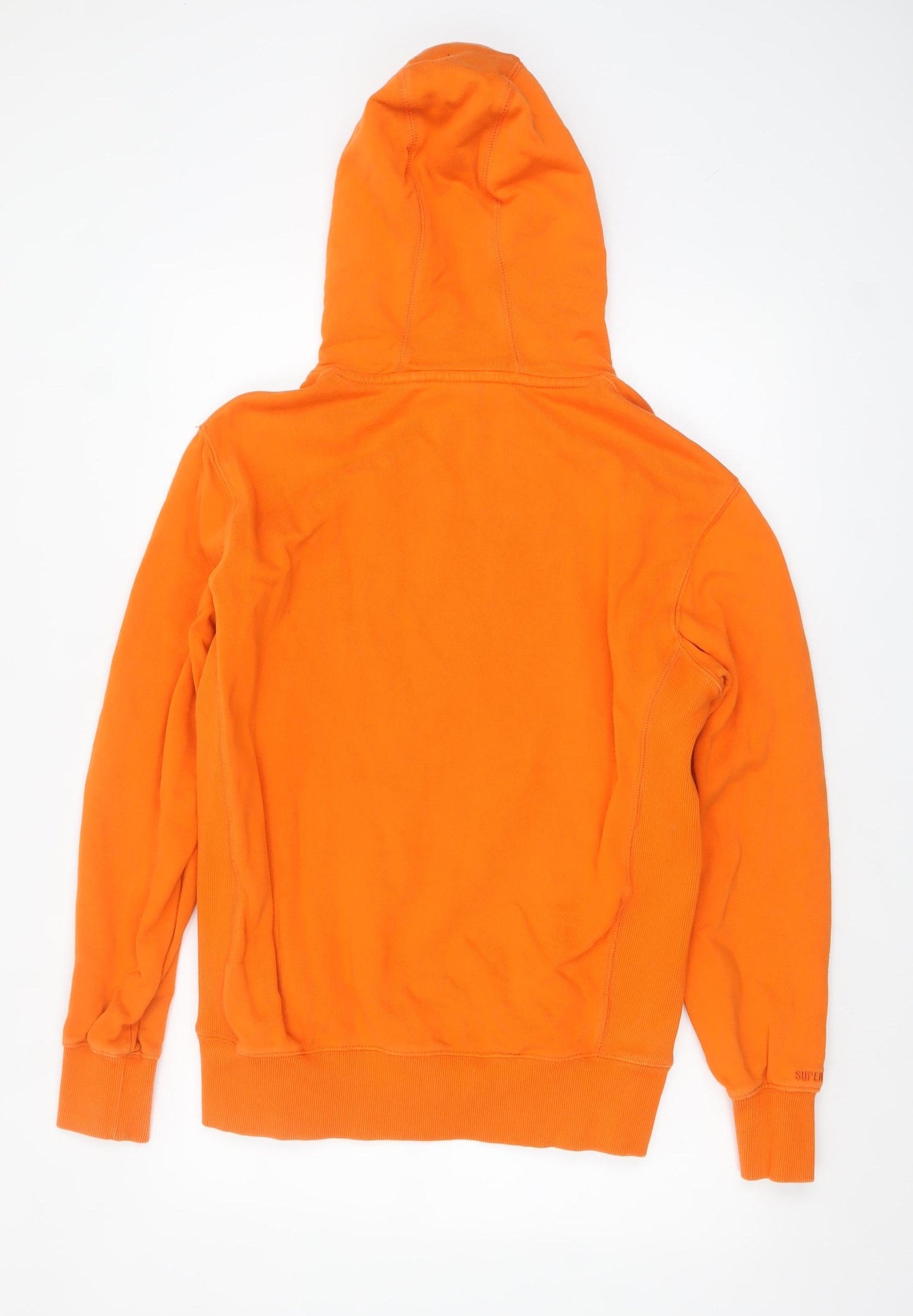 Superdry Men's Orange Pullover Hoodie Size M Graphic Sports Style