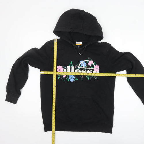 Ellesse Girls Black Floral Logo Pullover Hoodie 12-13 Years