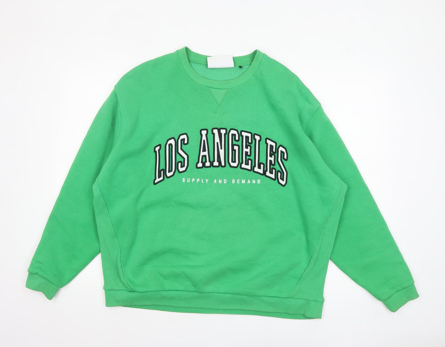 Supply & Demand Womens Green Los Angeles Crew Neck Sweatshirt UK 10