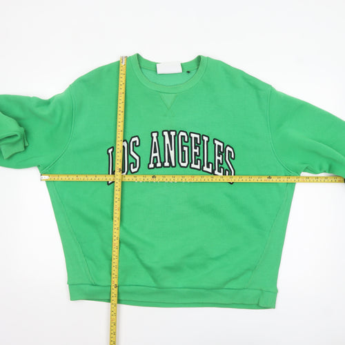 Supply & Demand Womens Green Los Angeles Crew Neck Sweatshirt UK 10