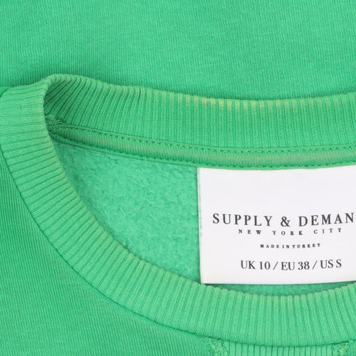 Supply & Demand Womens Green Los Angeles Crew Neck Sweatshirt UK 10