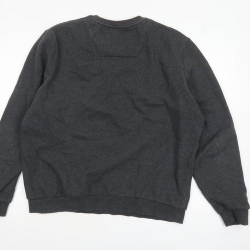 Nautica Men’s Grey Logo Sailing Sweatshirt L Pullover Crew Neck