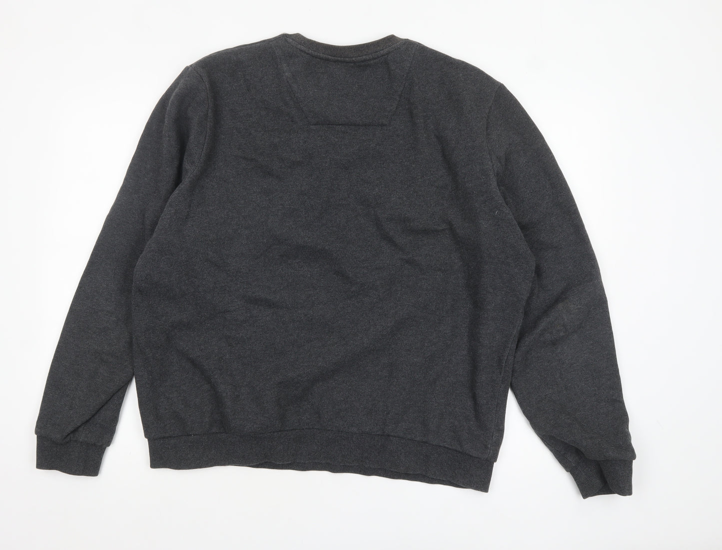 Nautica Men’s Grey Logo Sailing Sweatshirt L Pullover Crew Neck